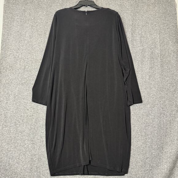 Calvin Klein Womens Faux Wrap Mini Dress Size 2X Black Career Business Neutral - Picture 6 of 14